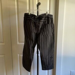 Magnolia Pearl Black Striped Cotton Trousers